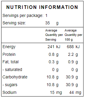 Beet 'N' Apple-Nutrition Panel Calculator